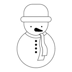 snowman christmas character icon vector illustration design