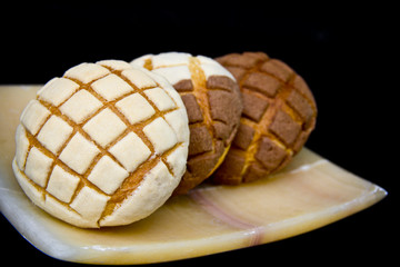 Mexican sweet bread vanilla and chocolate flavor