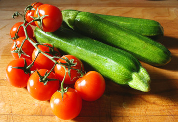 Zucchini and fresh tomatoes