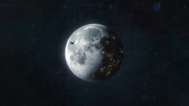 Moon of the Future - Spaceship Leaving