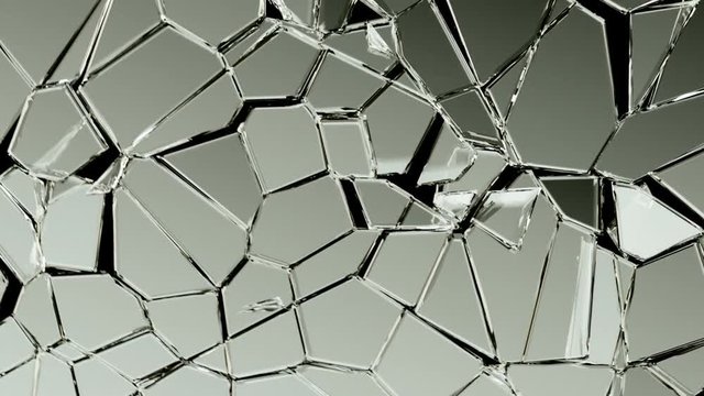 Glass crack and shatter with slow motion. Alpha