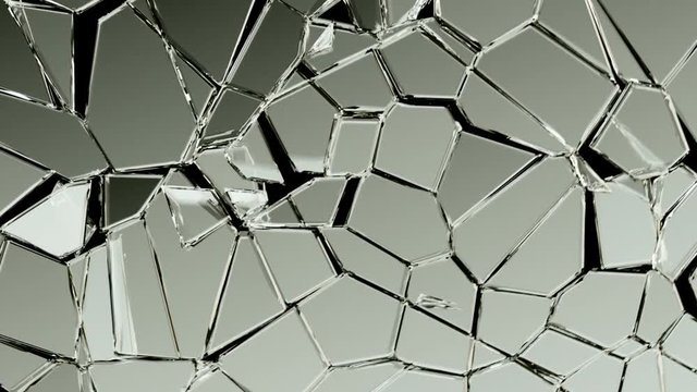 Glass crack and shatter with slow motion. Alpha