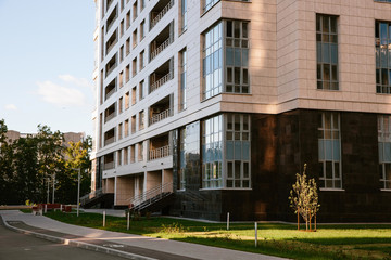 Architectural details of modern apartment building.
