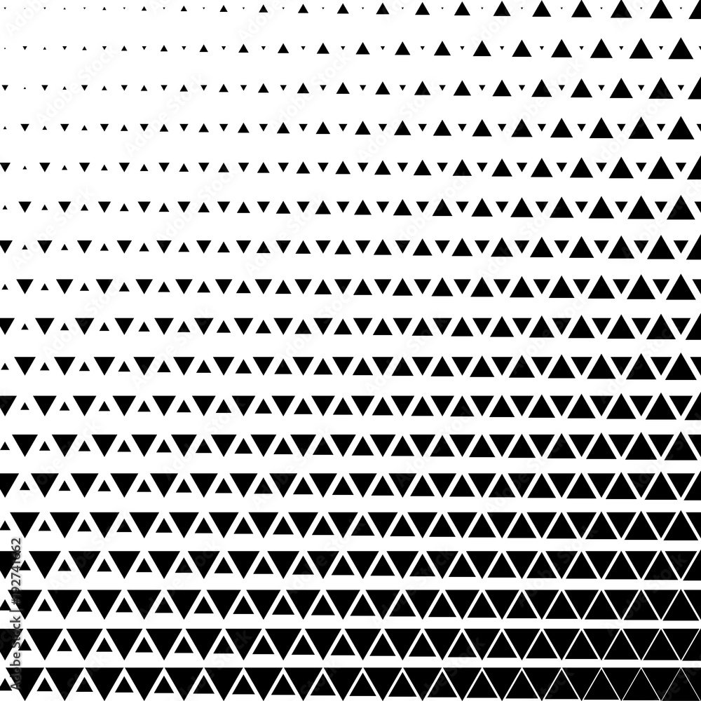Poster abstract geometric black and white graphic design print halftone triangle pattern. vector illustrati