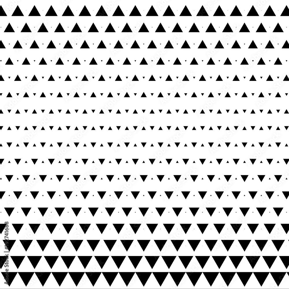 Poster abstract geometric black and white graphic design print halftone triangle pattern. vector illustrati