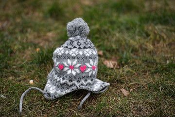 Lost wool cap in a green area in Berlin-Charlottenburg