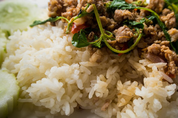 Food on the plate.