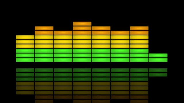 Graphic equalizer 3D animation with reflection