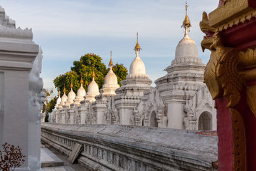 Fototapeta na wymiar Stupas of the Kuthodaw Pagoda, Mandalay