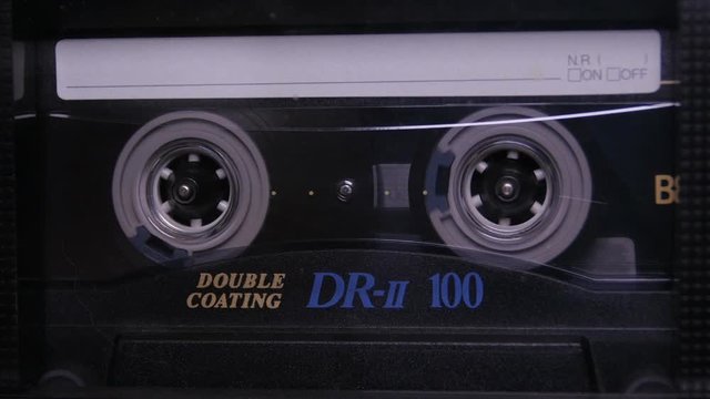 Audio Cassette in the Player. Close-up