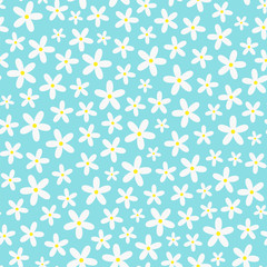 Chamomile seamless pattern. Vector background