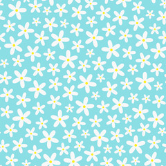 Chamomile seamless pattern. Vector background