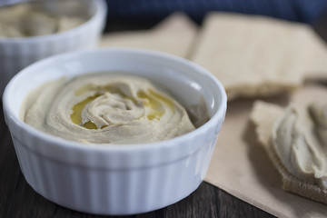 Hummus. A dish of oriental cuisine.