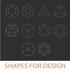 Fototapeta premium White Stroke Geometric Shapes Icons