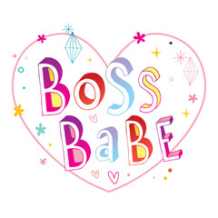 boss babe hand lettering design