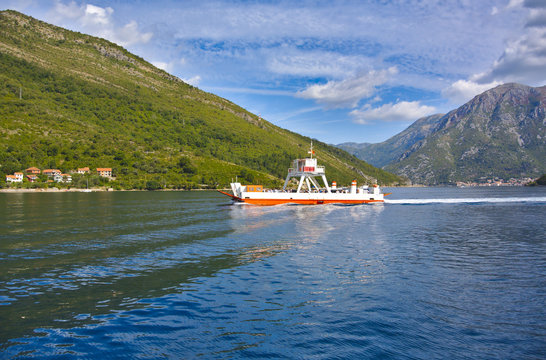 Ferry in Tivat Bay 