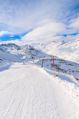 Fototapeta na wymiar Beautiful ski slope and mountains in winter season in Hochgurgl-Obergurgl ski area, Tirol, Austria