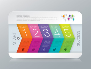 Infographics design vector and business icons with 5 options.