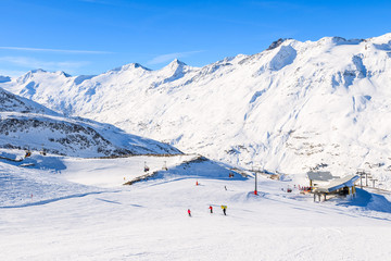 Beautiful ski slopes in mountains in winter season in Hochgurgl-Obergurgl ski area, Tirol, Austria