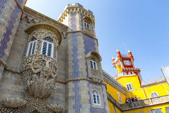 Palais national de Pena &agrave; Sintra au Portugal