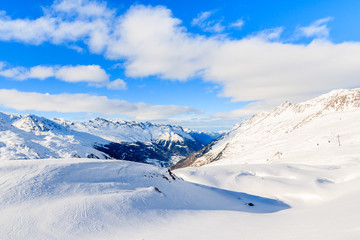 Beautiful winter mountain view in Obergurgl ski area, Tirol, Austria