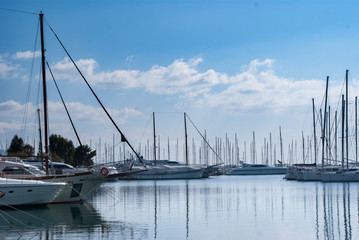 Sailboats in Alimos Marina