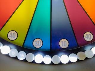 colorful carnival game with numbers with illuminated lights