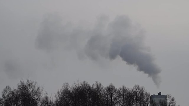 4k video of global environment problem from smoke pollution from factory