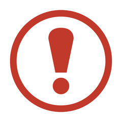 Attention icon on white background.