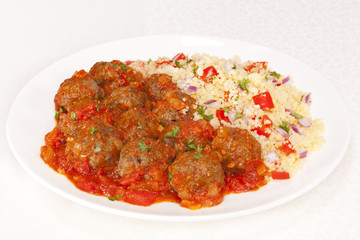 Meatball in Tomato Sauce with Couscous