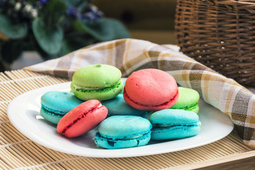 French sweet delicacy macaroons or macarons