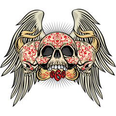 grunge skull coat of arms
