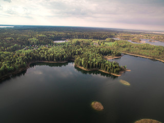 View of the river and forest from a height