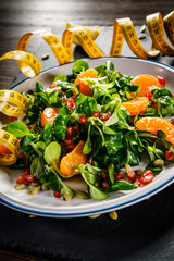 Vegetable salad on wooden background