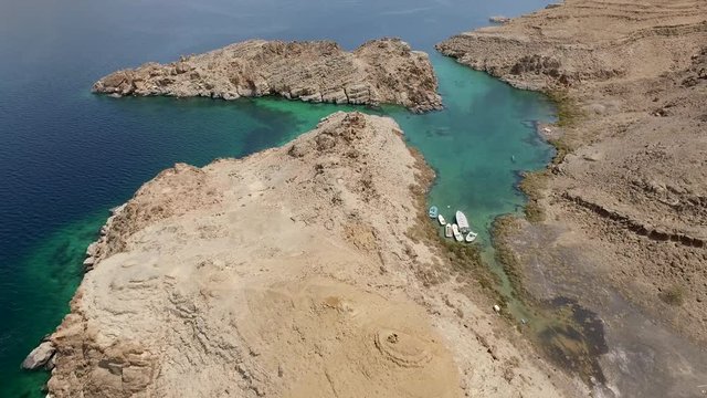  Fly above Khasab Fjords, Oman ( aerial footage )