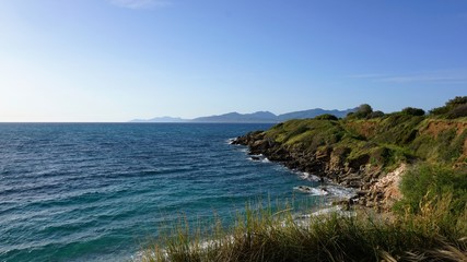 Wild Coast of the Ionian Sea in Mykonos, Greece 