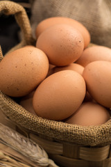 Brown cage-free chicken eggs