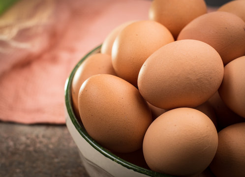 Brown cage-free chicken eggs