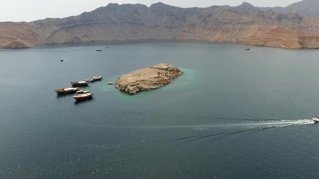  Fly above Khasab Fjords, Oman ( aerial footage )