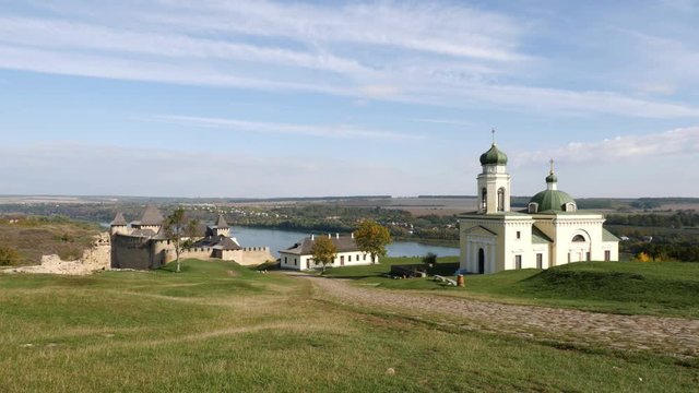 Camera movement on the old Khotyn Fortress