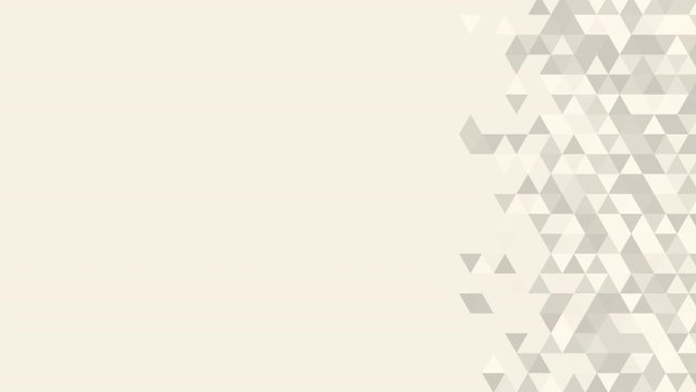 Flickering one third space of grey and beige triangle mesh background with extra two-thirds space for other media. Loop animation