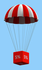 Obraz premium Discount Parachute Concept 5%