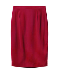 Red elegant stripped pencil skirt isolated on white