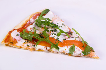 Pizza with salmon