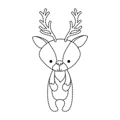 beautiful reindeer woodland character vector illustration design
