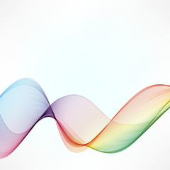 Abstract wave vector background, rainbow waved lines for brochure, website, flyer design. Spectrum wave. Rainbow color. Smoky color lines
