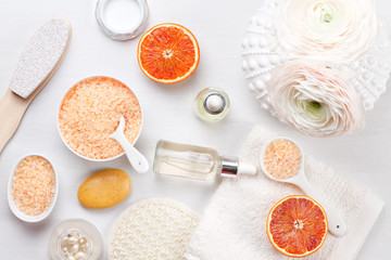 Set of beauty products for face and body care