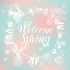 Hello Spring hand drawn card
