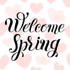 Welcome Spring hand drawn card