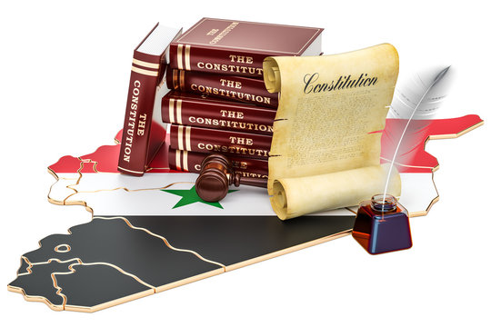 Constitution of Syria concept, 3D rendering